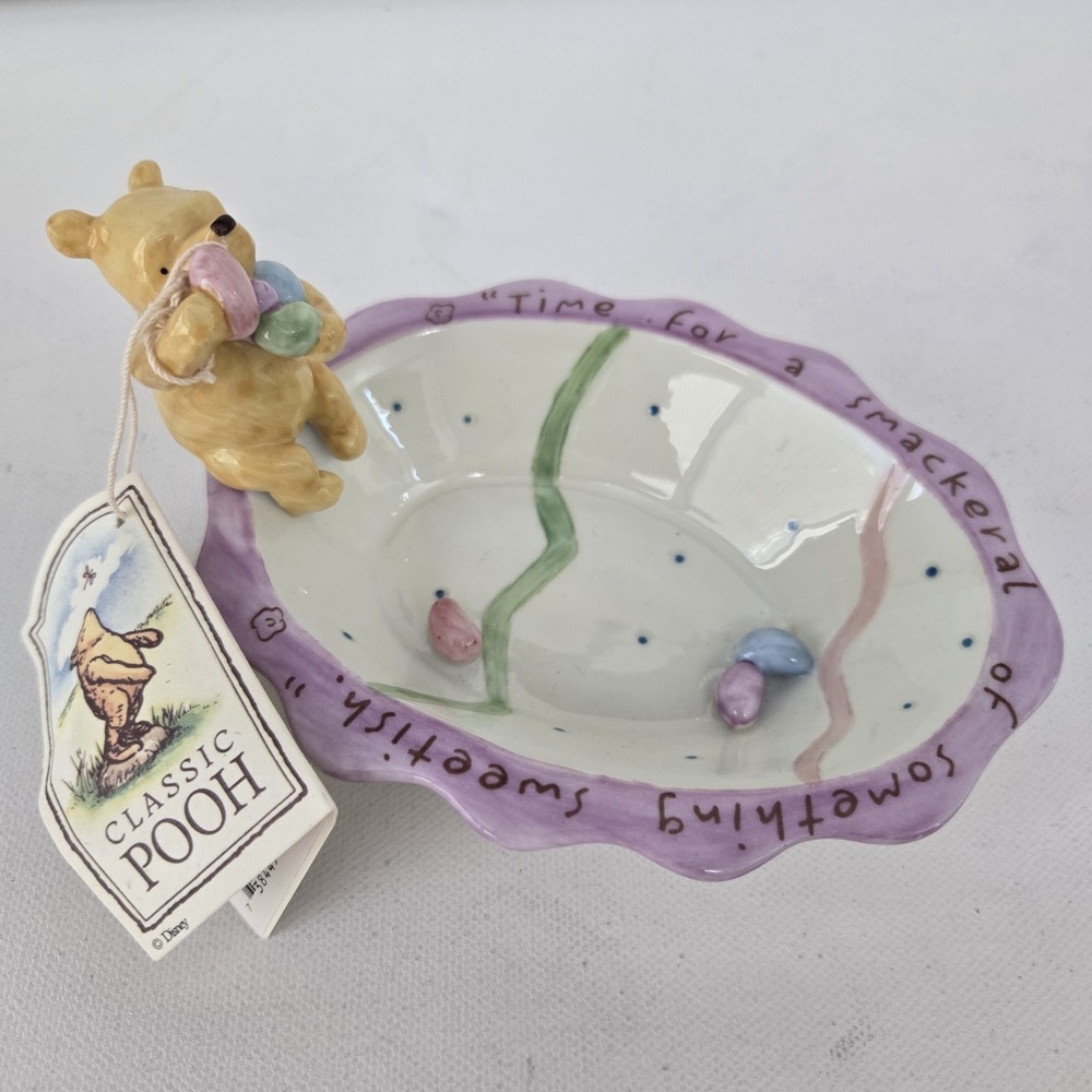 Winnie The Pooh Porcelain Candy Dish Easter‎ Bowl Jelly Bean Disney NEW